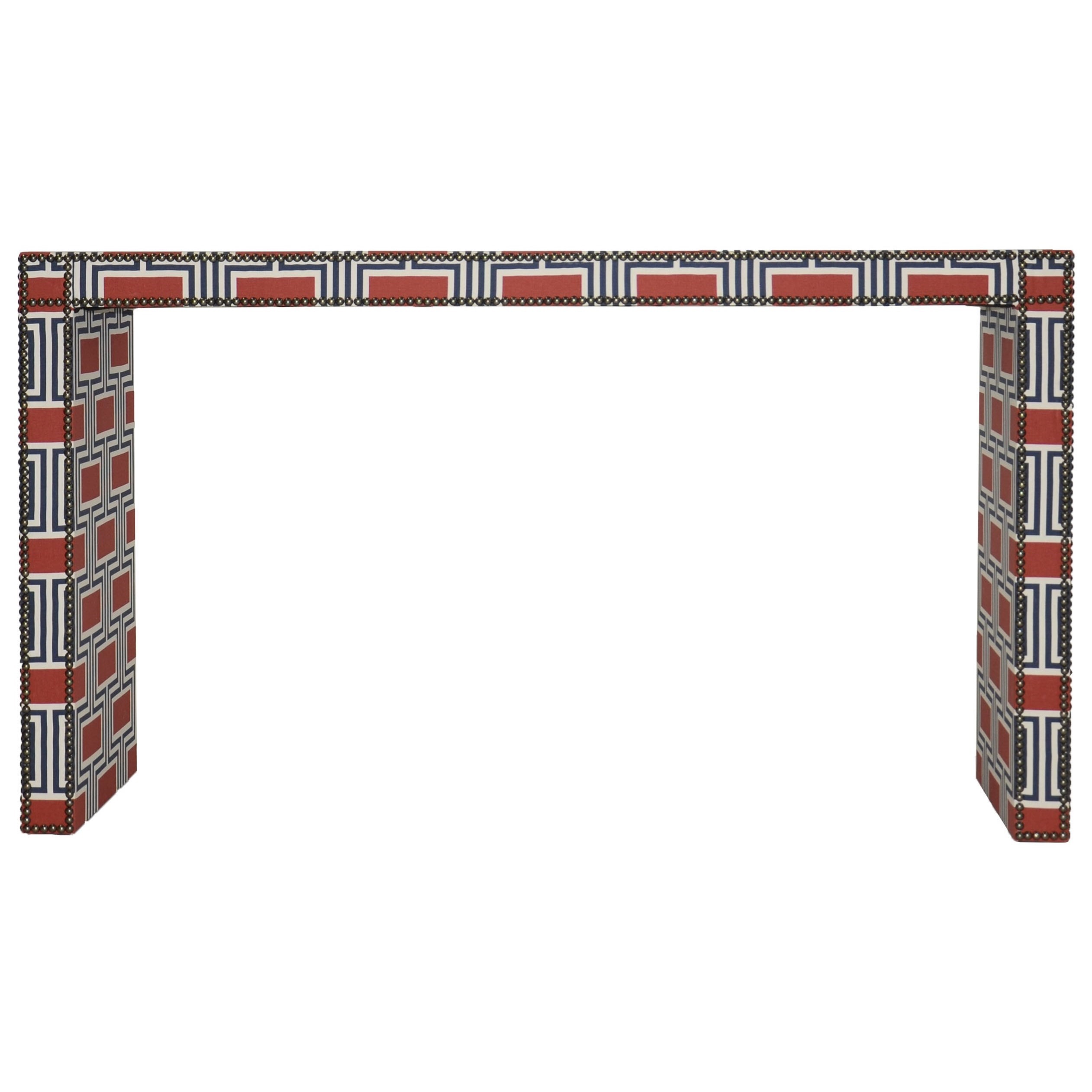 Upholstered store console table
